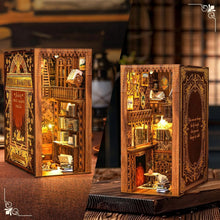 Load image into Gallery viewer, DIY Book Nook Kit with LED Lights - Wooden 3D Puzzle Bookends for Home Decor