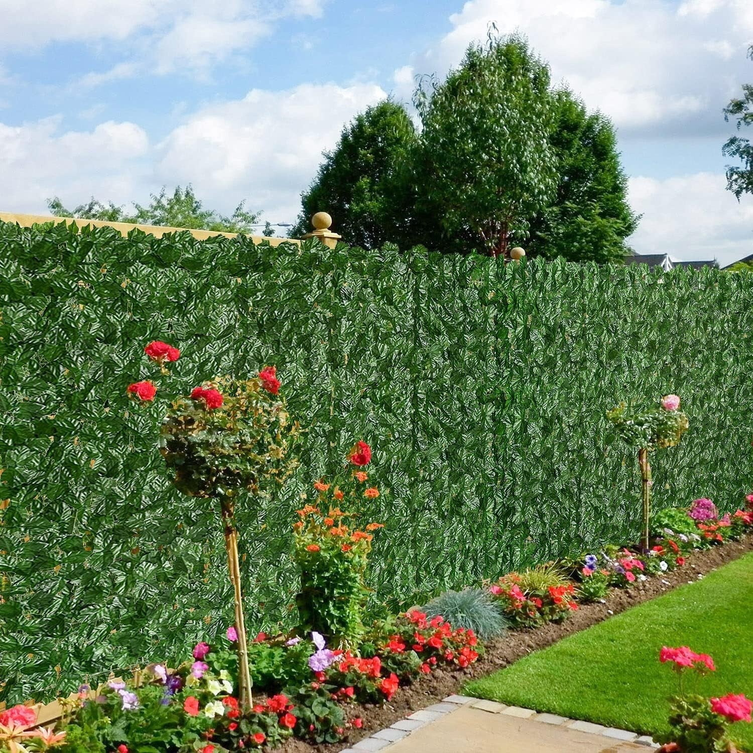 59x236.2inch Faux Ivy Leaf Fence for Versatile Privacy - Perfect for Gardens