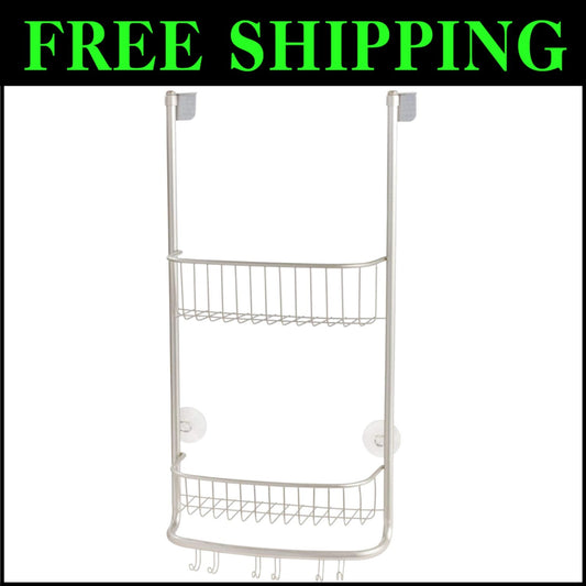 Sleek Portable Shower Caddy - Rust-Resistant with Strong Suction Cups and Hooks