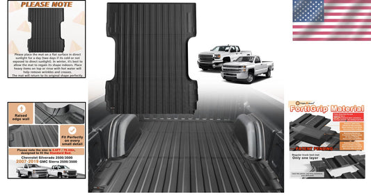 Precision-Fit TPE Pickup Mat with Anti-Slip Design for Silverado/Sierra 6.6FT