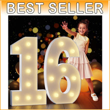 Load image into Gallery viewer, Giant 16 Light-Up Foam Numbers: Perfect for 16th Birthday &amp; Anniversary Parties