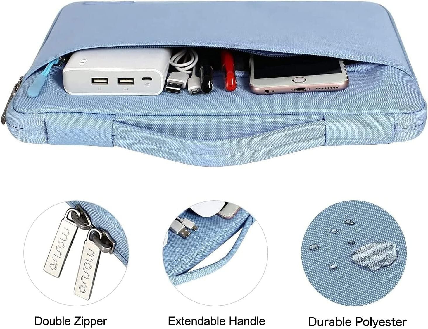 Durable Hard Shell Case & Sleeve for MacBook Air 13-Inch - M1, Stylish Airy Blue