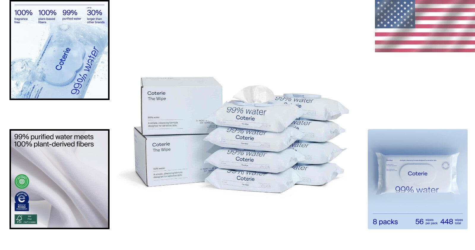 Eco-Friendly Baby Wipes for Newborns – 99% Purified Water, Dermatologist Tested