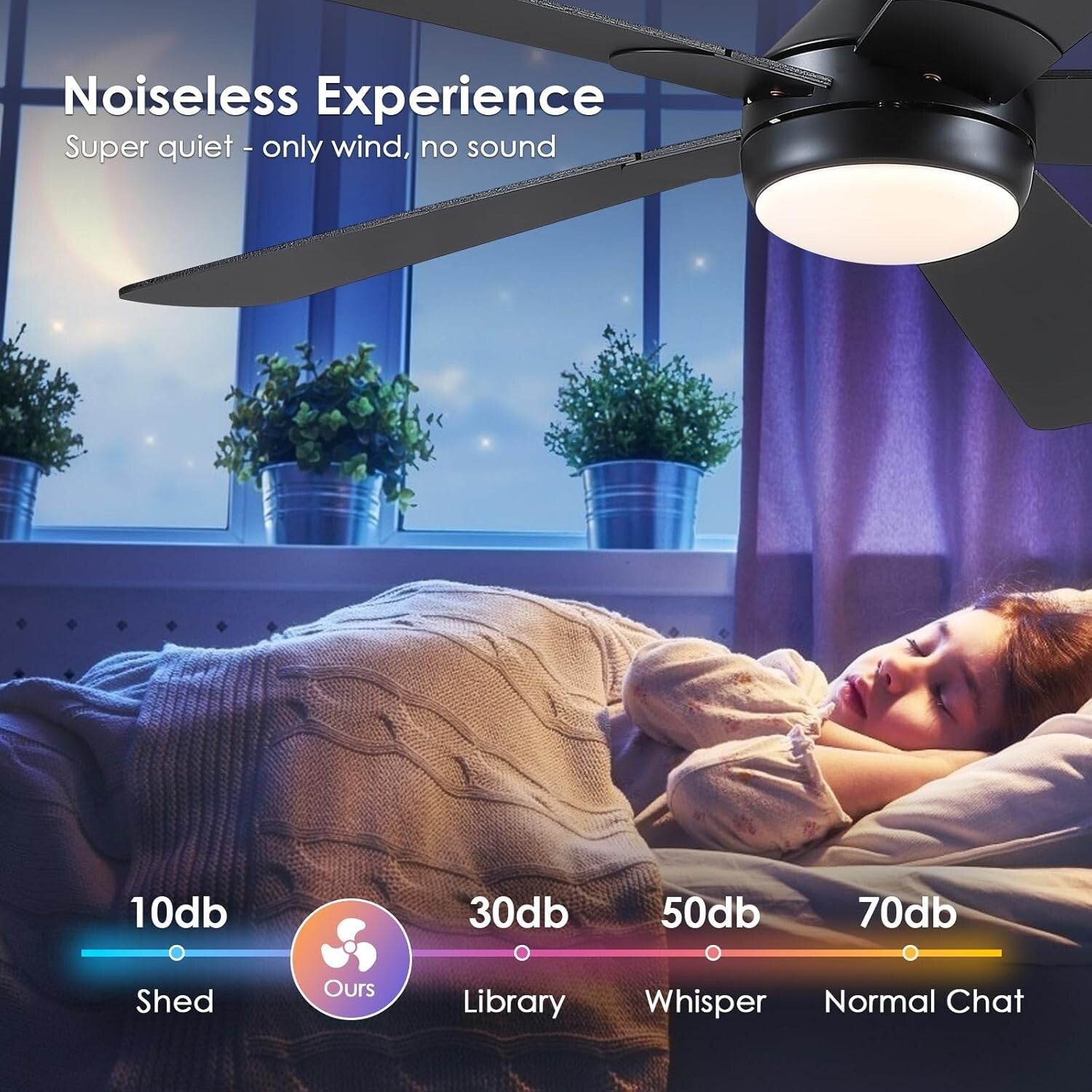 Versatile 52-Inch Ceiling Fan with Reversible Blades & Timer for Indoor/Outdoor