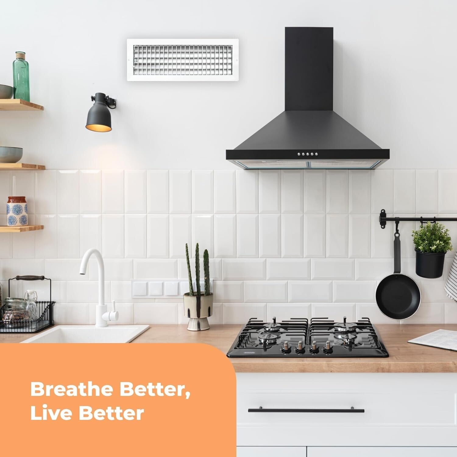 18 x 6 Inch Adjustable Air Vent Grille, Rust-Resistant and Elegant White Finish