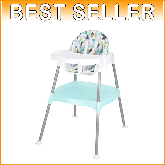 Colorful 4-in-1 Convertible High Chair with Removable Tray for Easy Cleanup