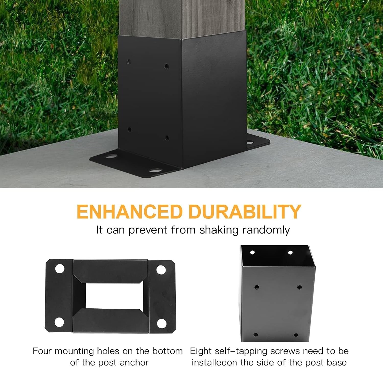 Durable 10-Pack Post Base with Accessories for Pavilion and Deck Installations