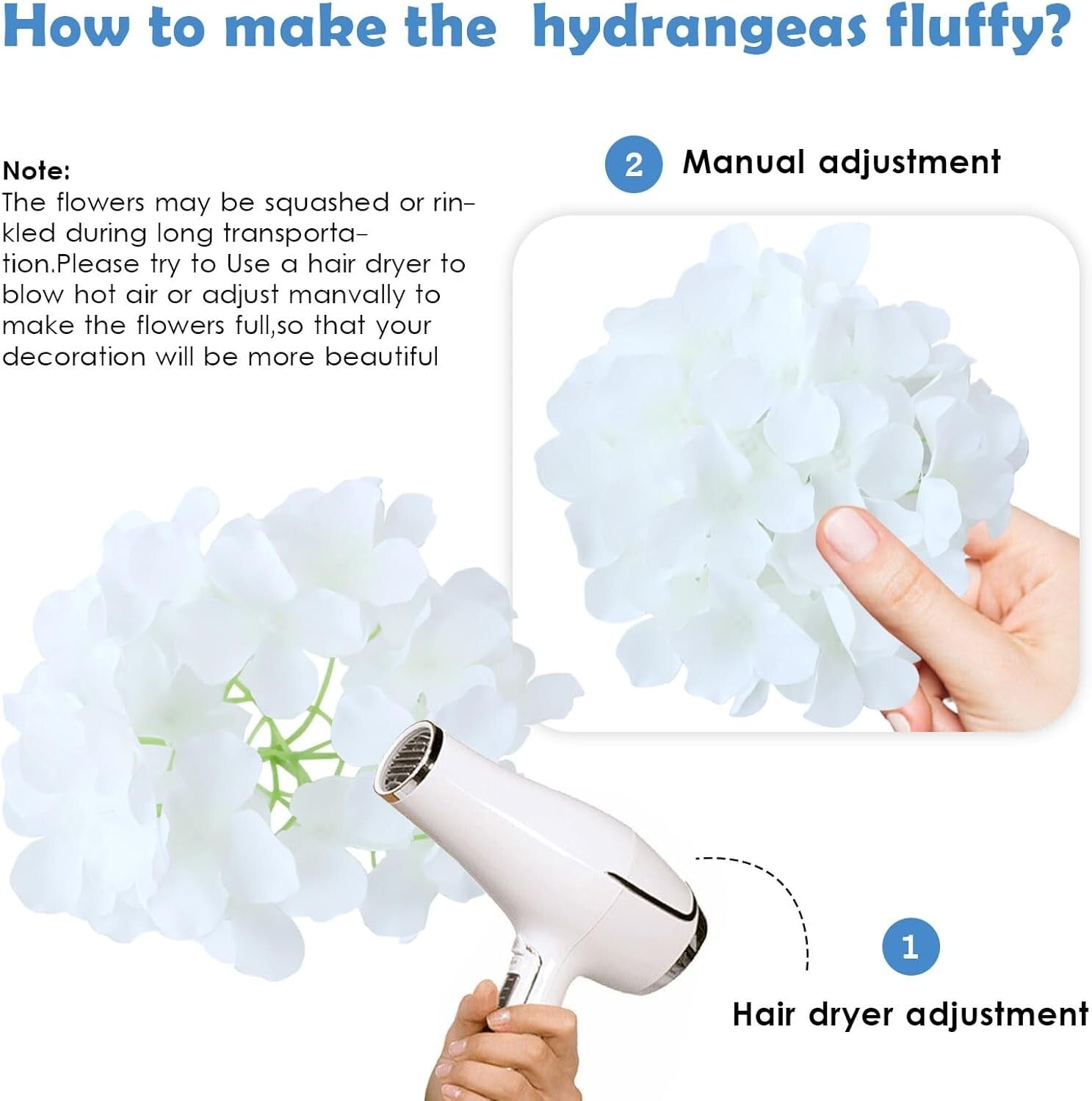 Long-Lasting 106pcs White Hydrangea Artificial Flowers for Weddings & Decor