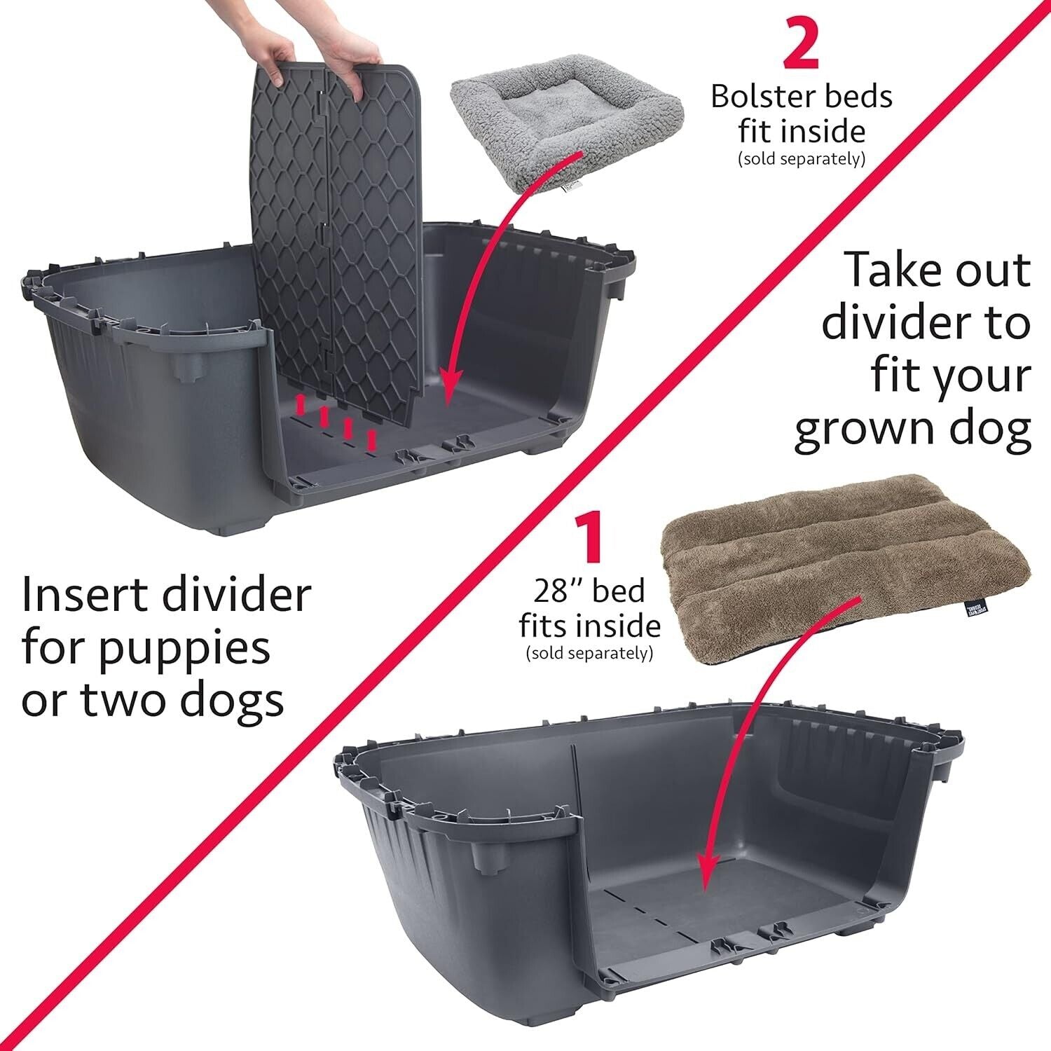Portable Double Door Dog Crate – Airline Approved with Water Dish Included