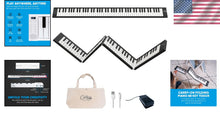 Load image into Gallery viewer, Lightweight Black Folding Piano - 88 Keys, MIDI Connectivity, Perfect for Travel