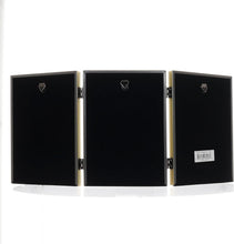 Load image into Gallery viewer, Elegant 5x7 Triple Photo Frame in Antique Satin Gold with Beaded Border