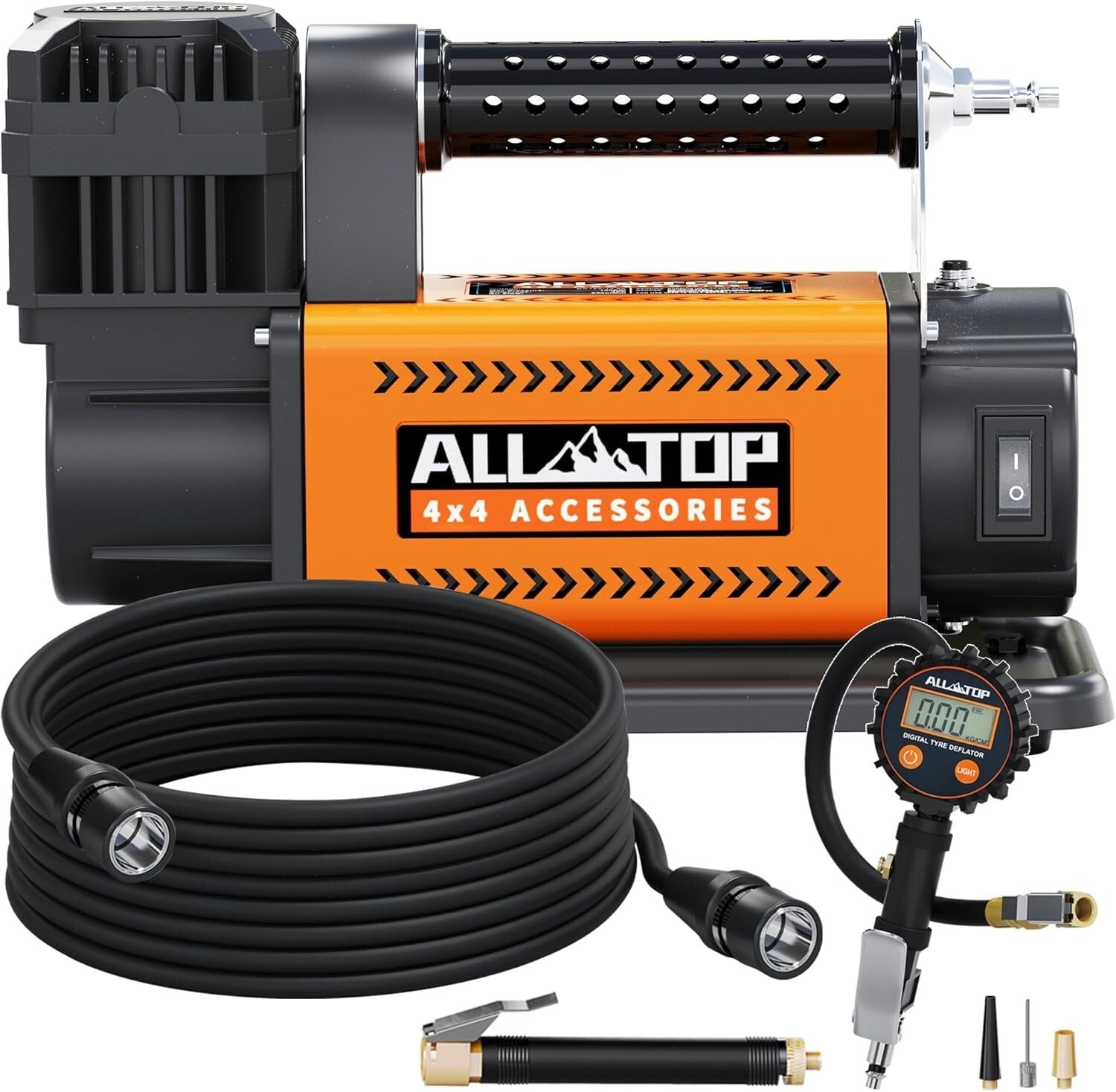 Quick Inflate 12V Air Pump with Safety Features for Trucks & RVs - 78 Db Noise