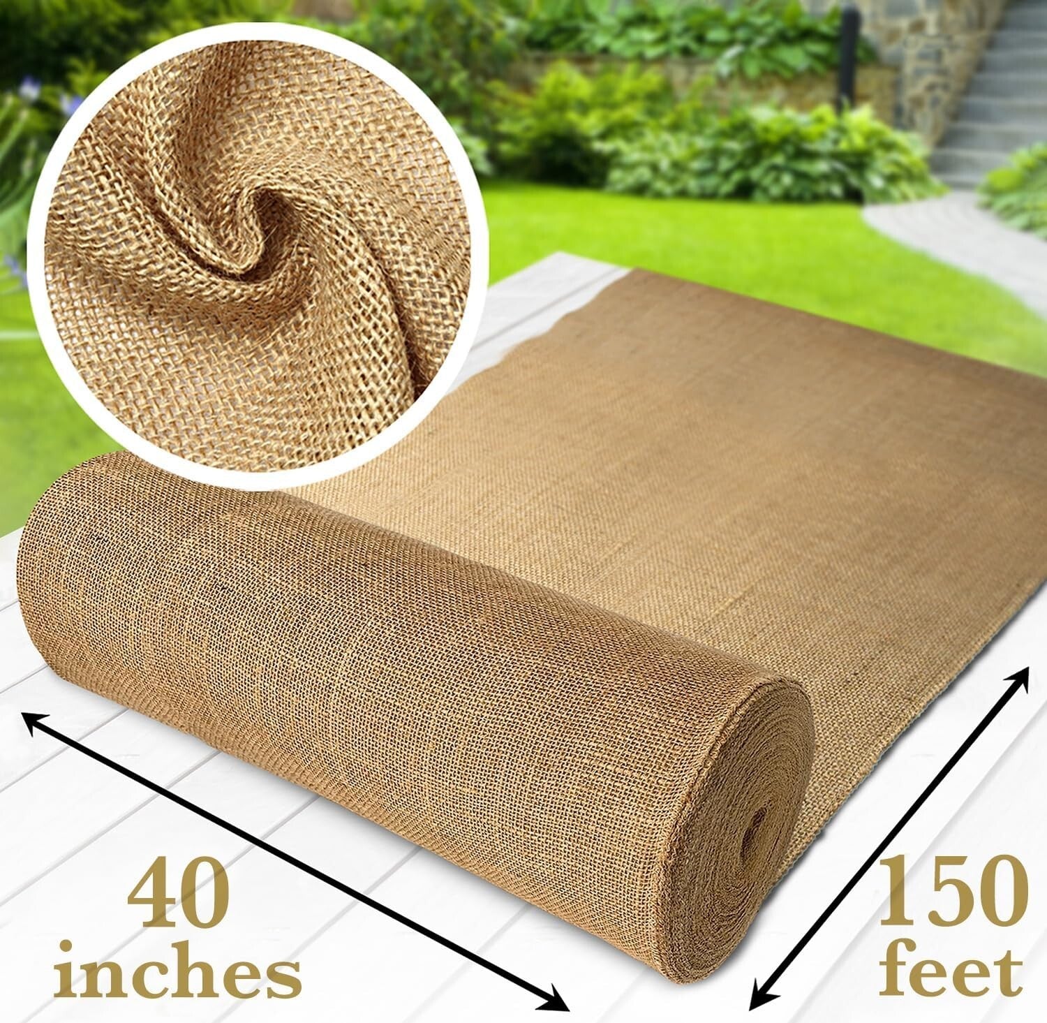 Customizable Natural Jute Burlap Roll 40"x150' - Premium Solution for Gardeners