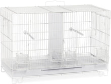 Load image into Gallery viewer, White Stackable Breeder Cage with Feeder Cups and Perch - Ideal for Small Breeds