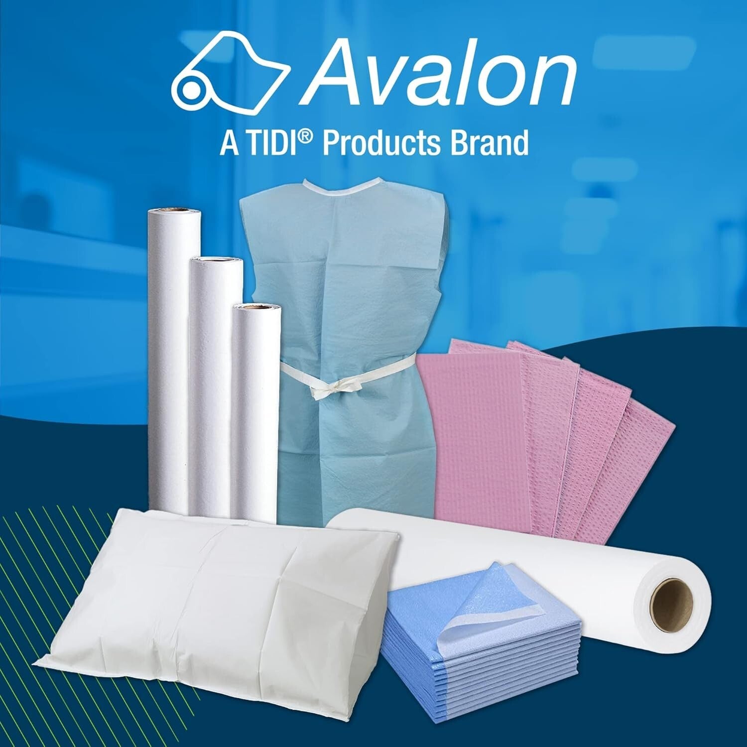 Avalon Single-Use Medical Drape - 40" x 60", Blue - Pack of 100 for Clinical Use