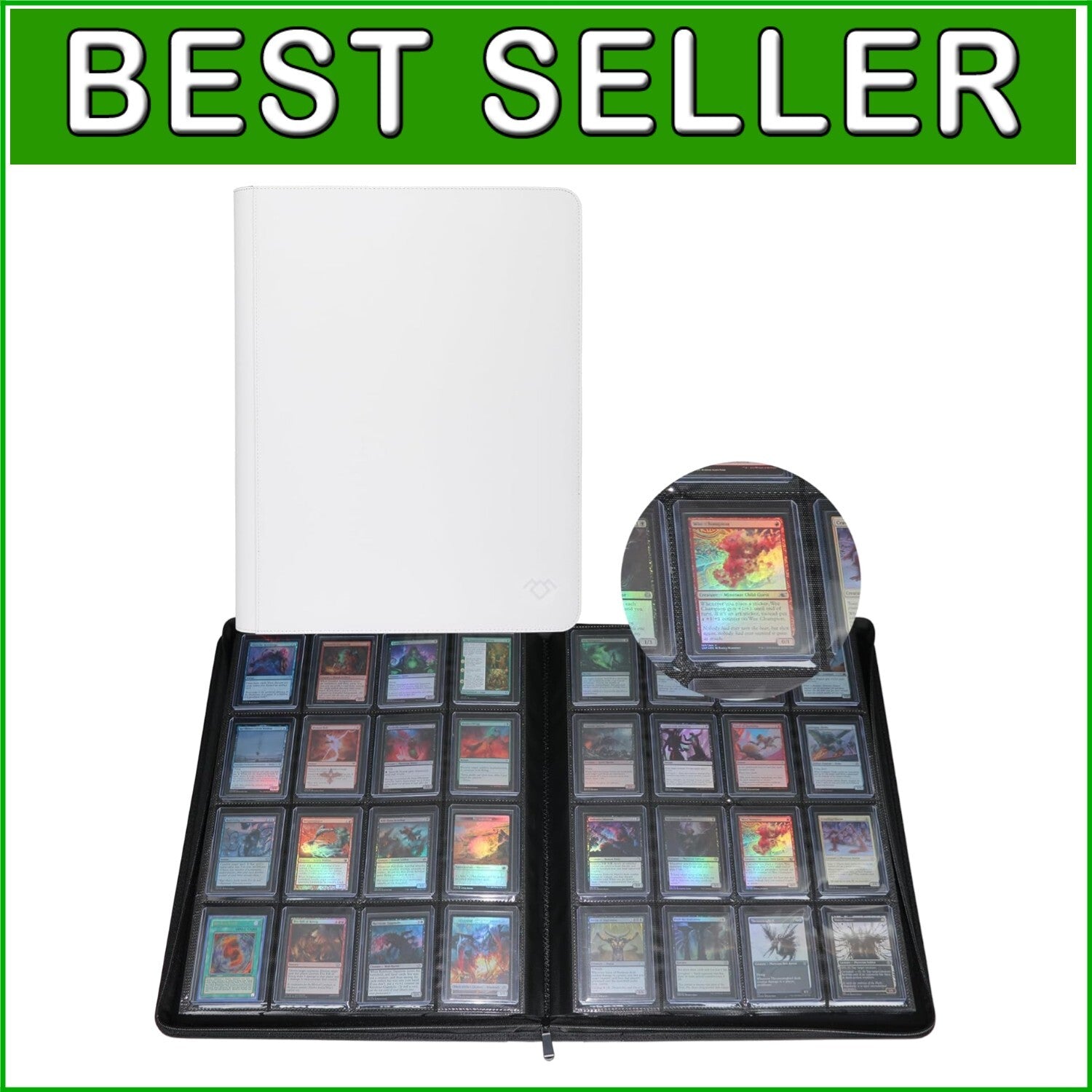 Elegant 16-Pocket Toploader Binder - Holds 640 Cards, Premium Storage Solution