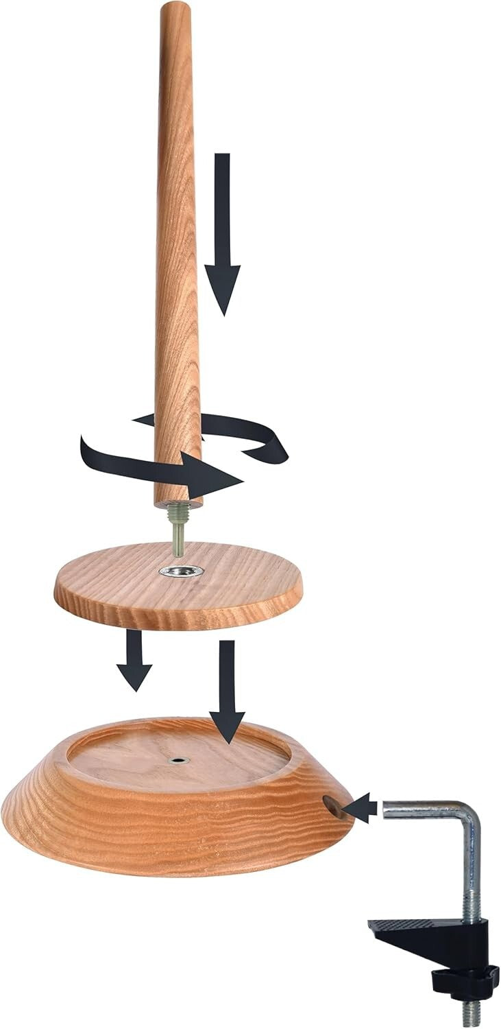 Versatile Yarn Holder with Bearing Spinner & Table Clamp for Jumbo Yarn Projects