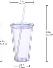 Load image into Gallery viewer, Classic 12-Pack Insulated Double Wall Tumblers with Straws &amp; Name Tags - 16 oz
