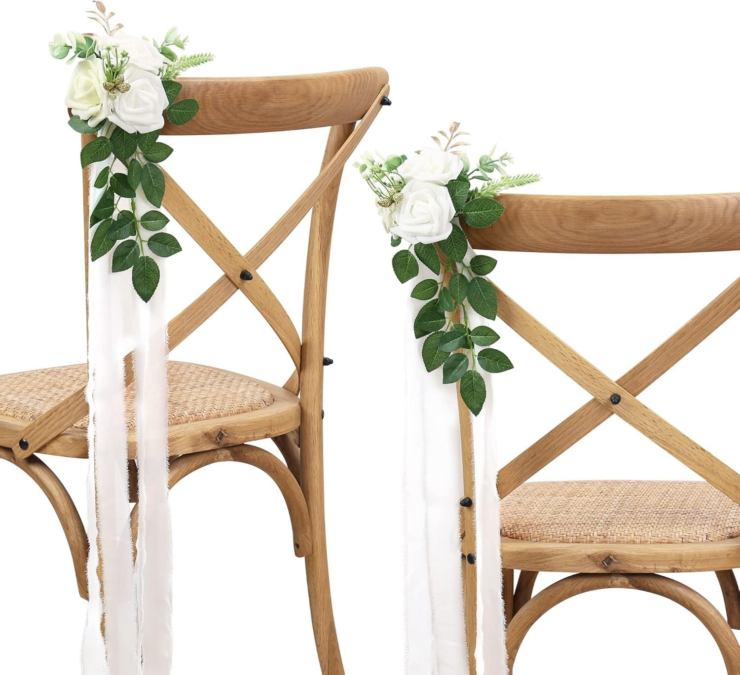 Beautifully Handmade Pew Flowers with Eucalyptus for Wedding Aisle Decoration