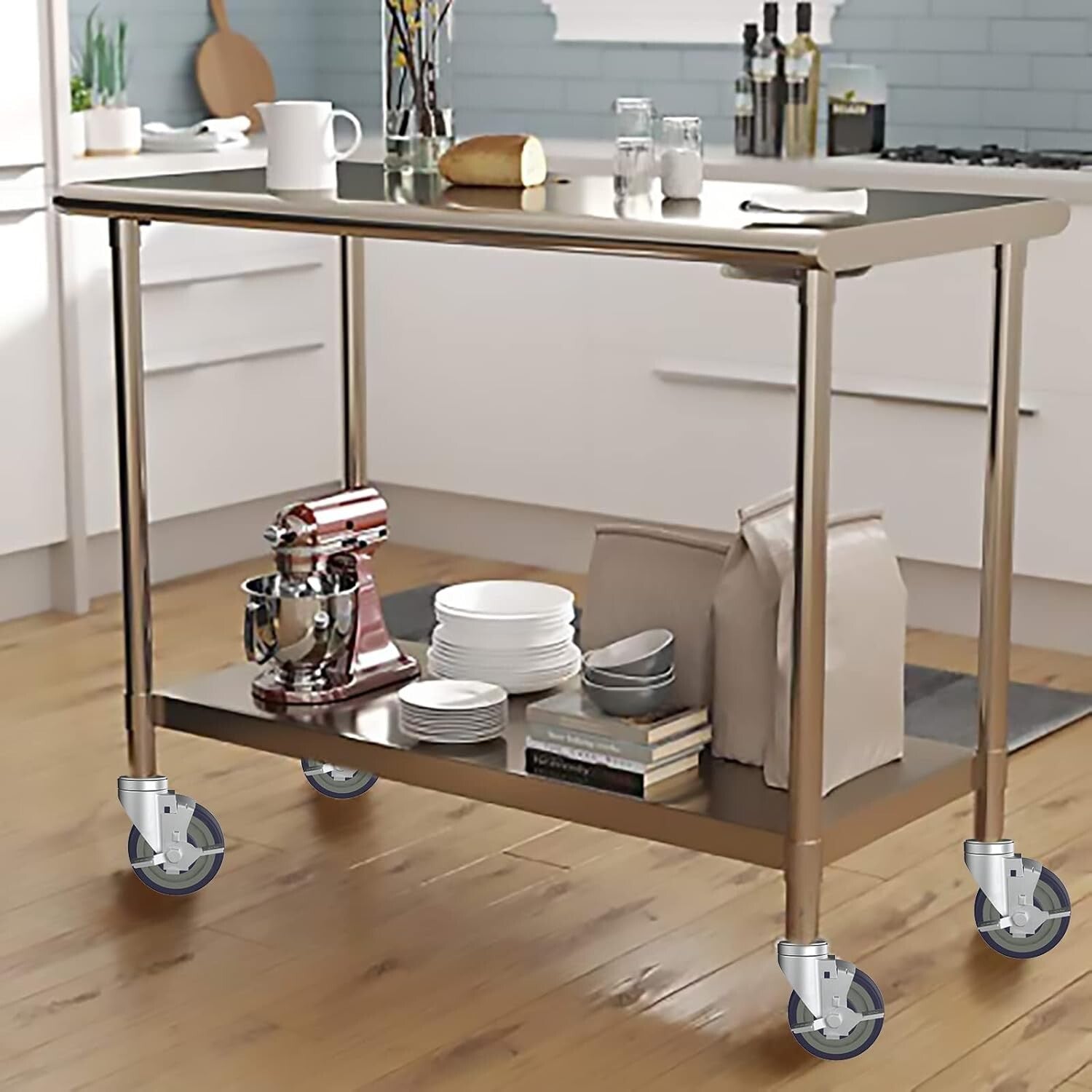 Adjustable 5-Inch Stem Caster Wheels Set for Easy Table Mobility and Height Lift