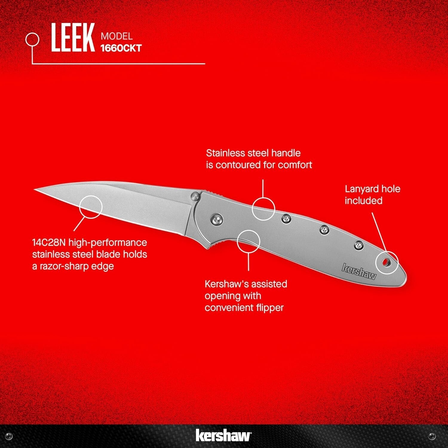 Kershaw 3-Inch Folding Knife - SpeedSafe Assisted Opening & Locking Mechanism