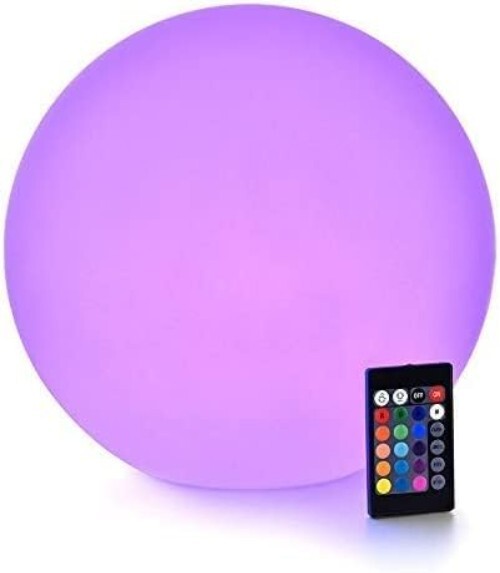 Art Deco 12-Inch Cordless Dimmable LED Light Ball - Perfect for Pools & Parties