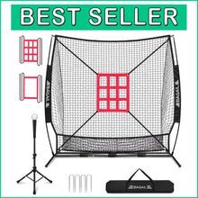 Load image into Gallery viewer, Durable 7x7 ft Bow Frame Net with Adjustable Tee &amp; Strike Zones for Training