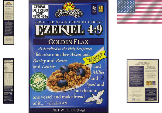 Ezekiel 4:9 Sprouted Grain Cereal - Vegan, Kosher, and Organic, 96-Ounce