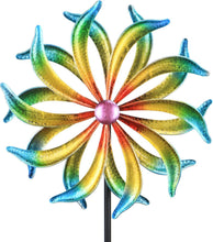 Load image into Gallery viewer, 5FT Kinetic Metal Wind Spinner - Yellow Propeller for Outdoor Garden Decor