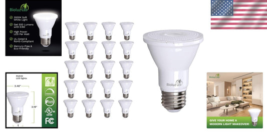 Energy-Efficient 20-Pack of Dimmable LED Light Bulbs, 75W Equivalent, Soft Light