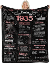 Load image into Gallery viewer, Charming 90th Birthday Throw Blanket - Rose Color, Ideal Keepsake for Her