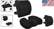 Load image into Gallery viewer, Memory Foam Seat Cushion &amp; Lumbar Support - Ergonomic Black Office Solution