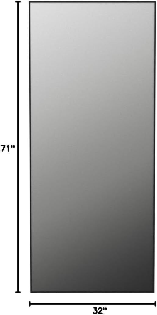 Elegant 71" x 32" Art Deco Full-Length Mirror - Tempered Glass & Aluminum Frame