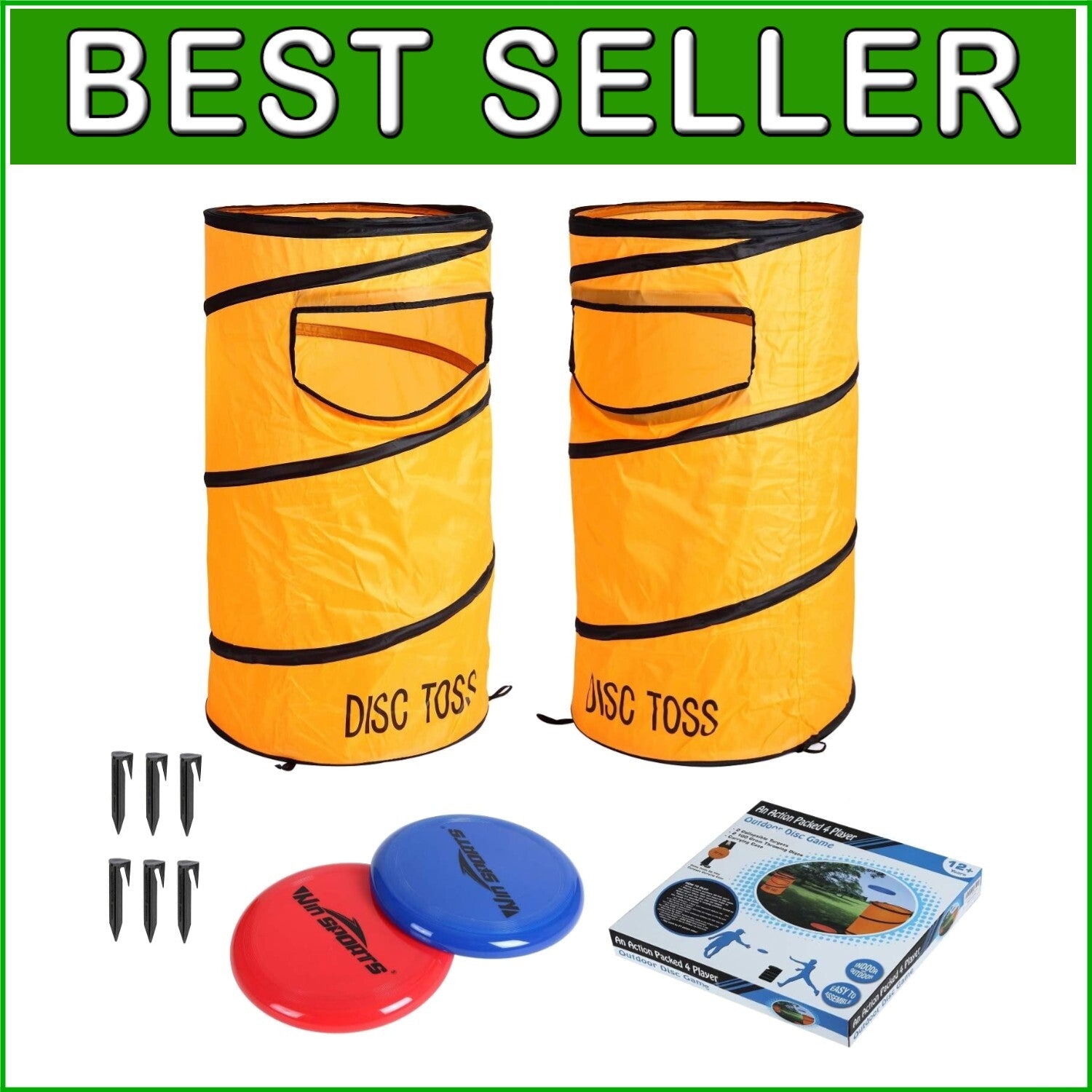 Durable Disc Toss Game Set - 2 Targets & 10 Pieces for Outdoor Gatherings