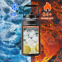 Load image into Gallery viewer, Black 2 Gallon Water Bottle - Triple Insulated &amp; Leakproof for Outdoors