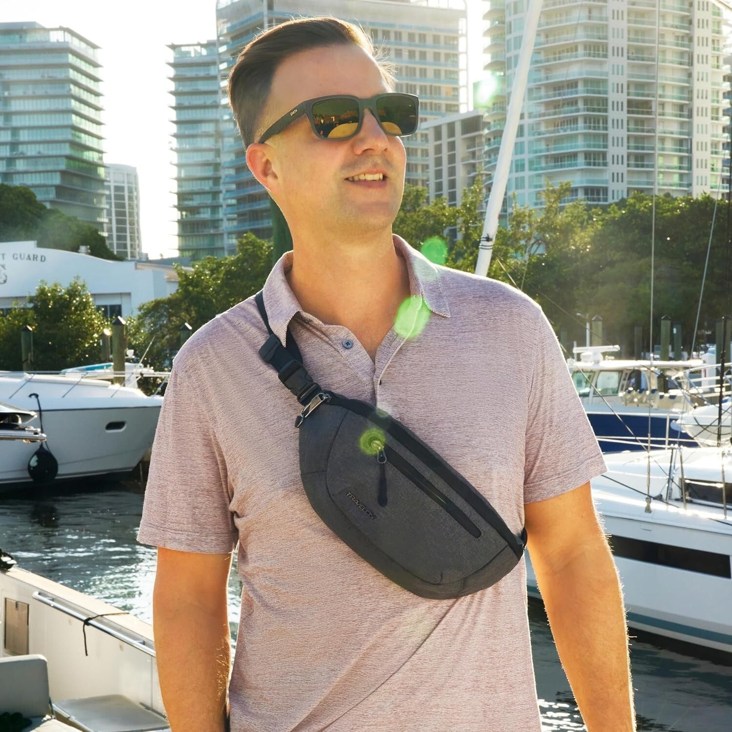 5-Point Anti-Theft Urban Waist Pack with RFID Protection - Stylish Security