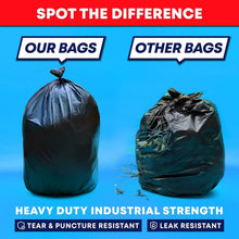 Load image into Gallery viewer, 3 Mil 55 Gallon Contractor Trash Bags - 50 Count Bulk for Tough Waste Disposal