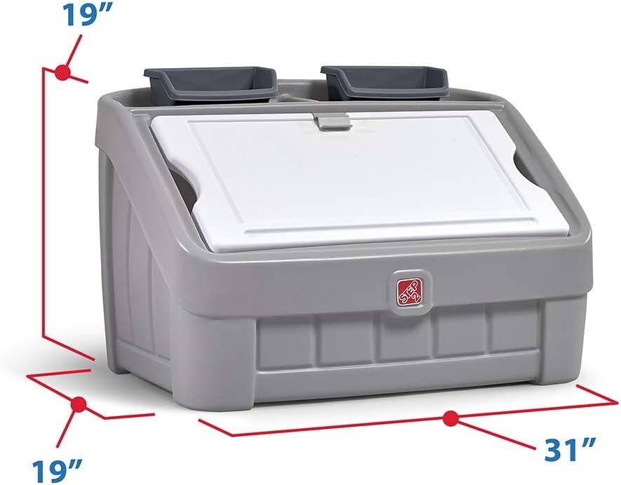 2-in-1 Kids Toy Storage Box & Art Easel - Innovative Organizer for Creative Play