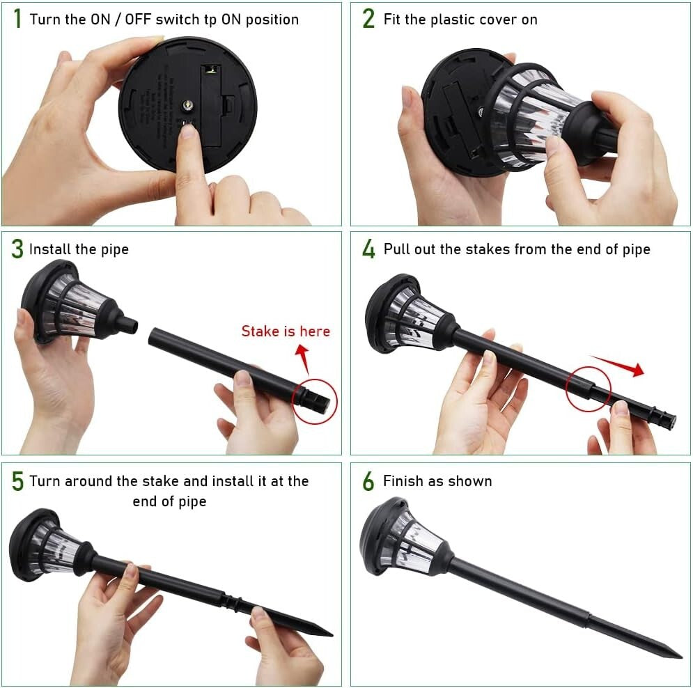 Stylish 12 Solar Garden Lights - Cordless, Waterproof Outdoor Pathway Lighting