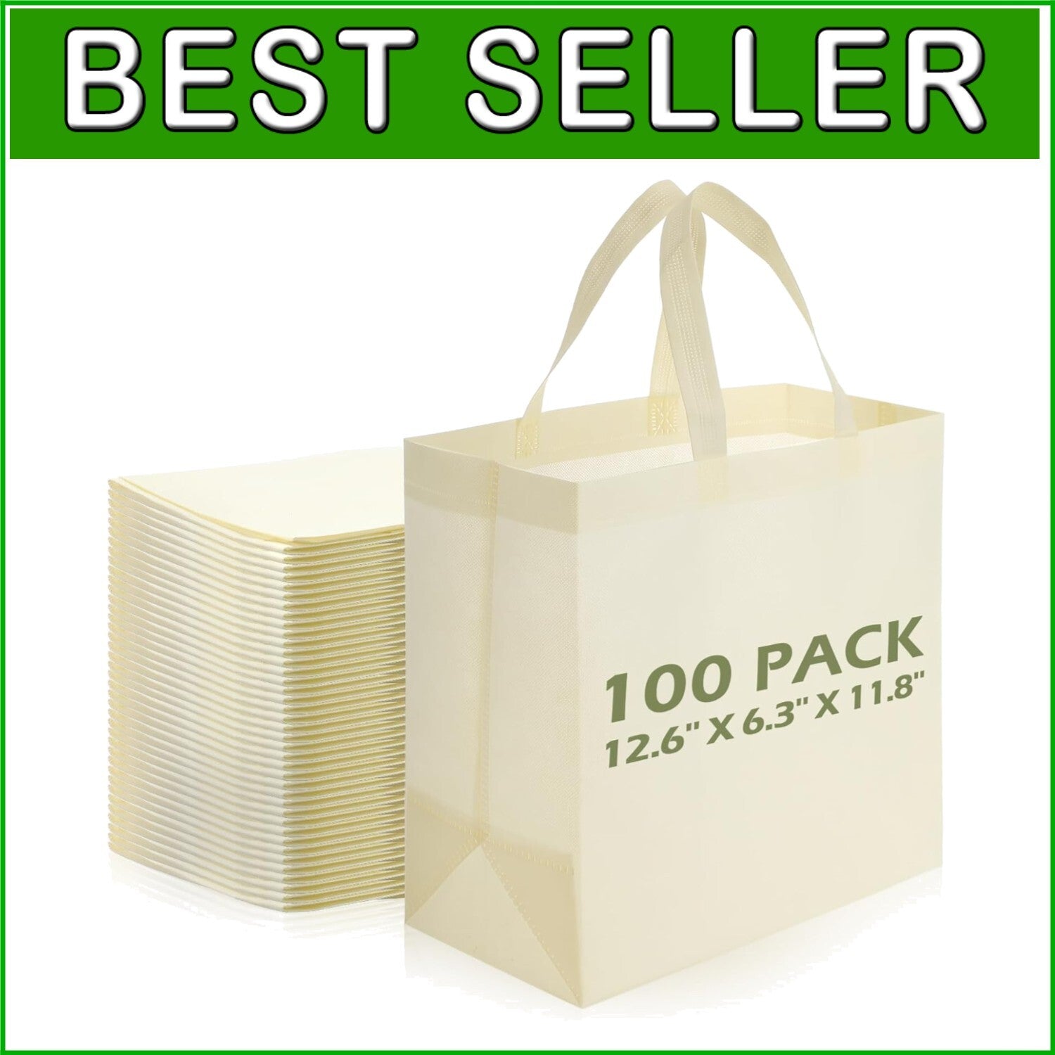 Durable 100 Non-Woven Tote Bags - Foldable Design for Easy Transport & Storage
