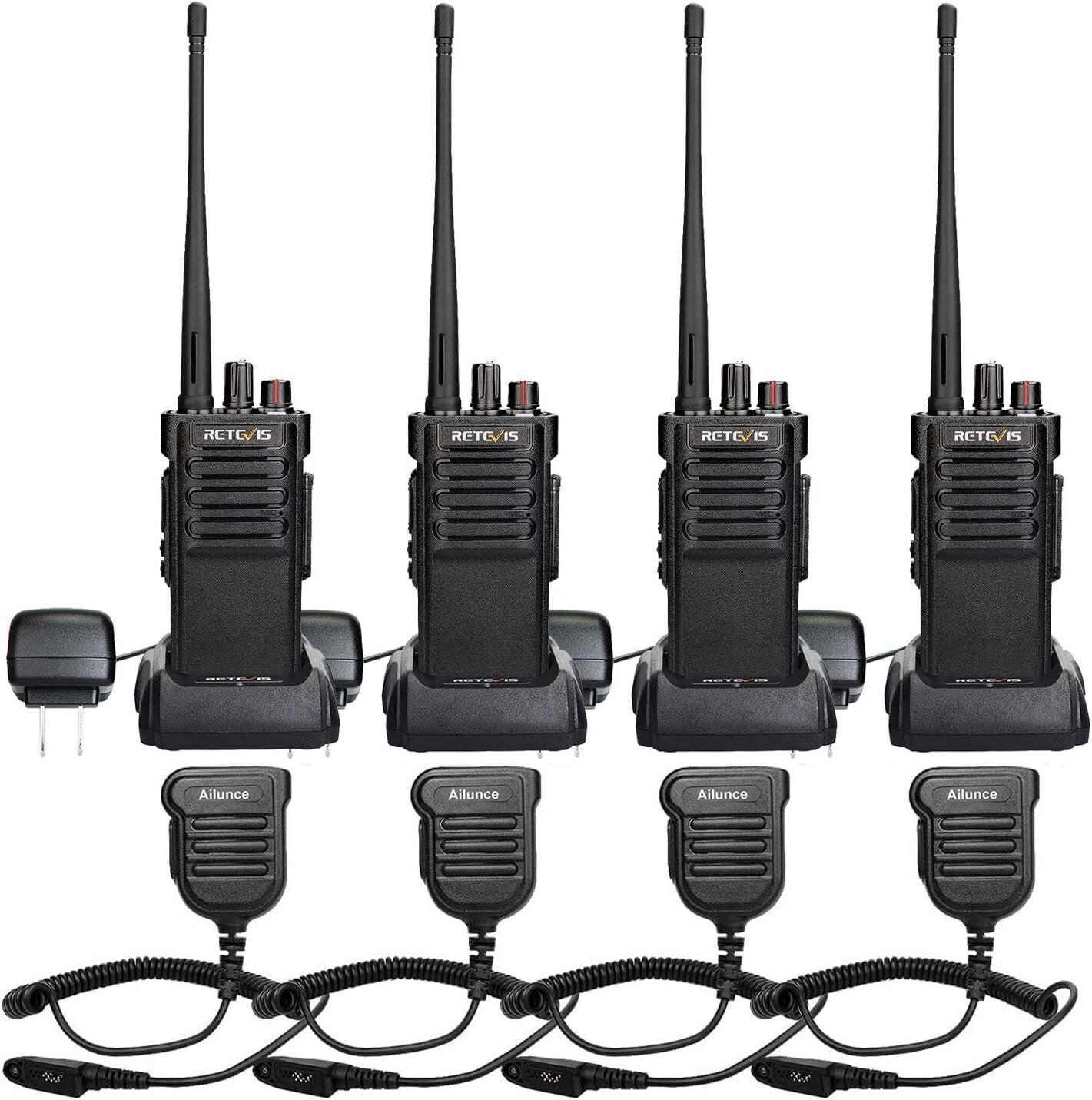 Enterprise-Grade Walkie Talkies, 7 Mile Range, Waterproof Speaker Mic Included