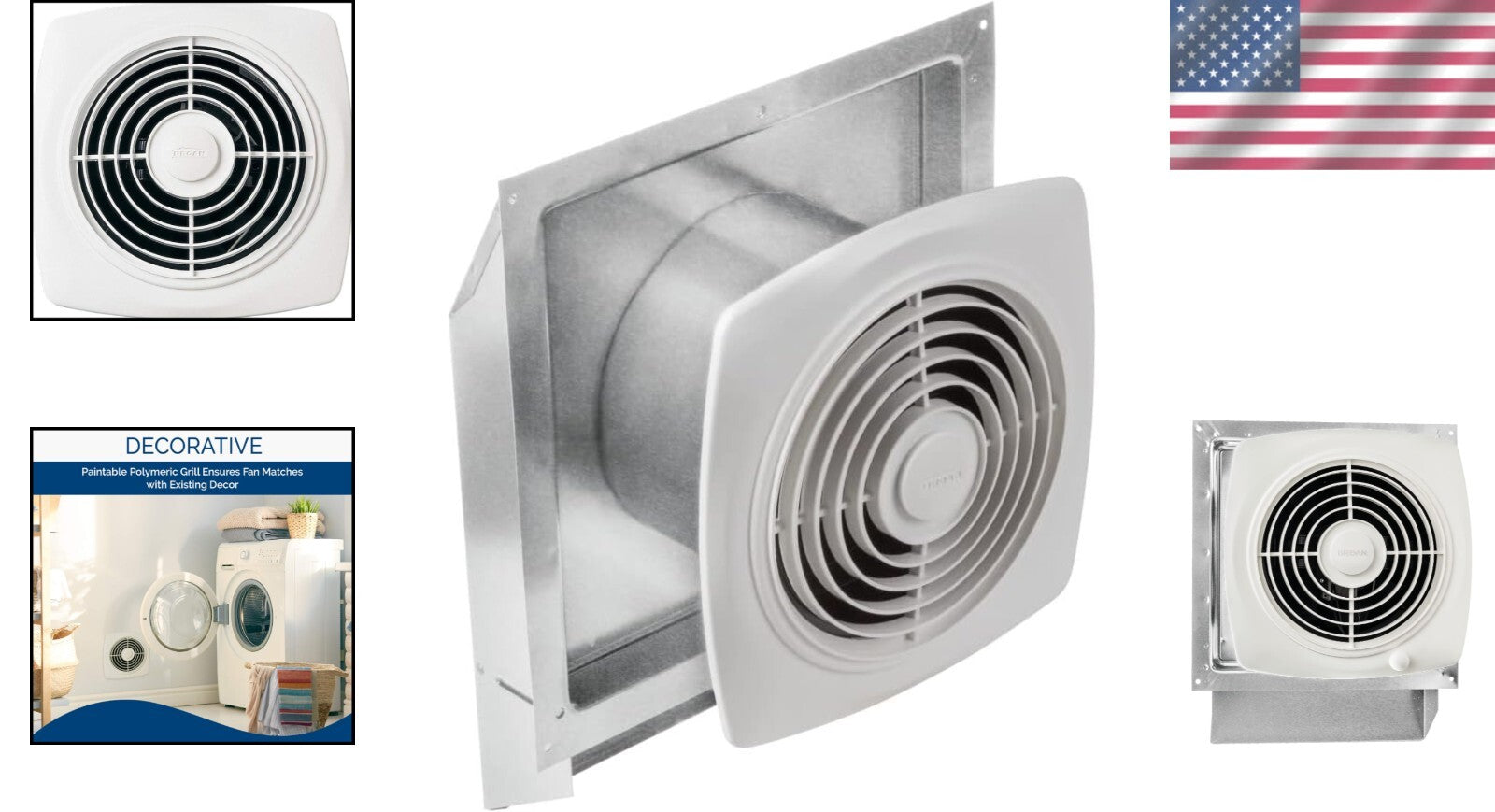 Efficient 200 CFM Galvanized Steel Ventilation Fan, Perfect for Garages, 8"