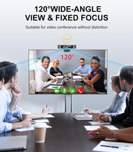 Load image into Gallery viewer, 120° Wide Angle Zoomable Webcam with Remote Control - Ideal for Online Teaching