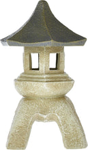 Load image into Gallery viewer, Handcast Vintage Style Pagoda Lantern - 11'' Wide, Freestanding Garden Accent