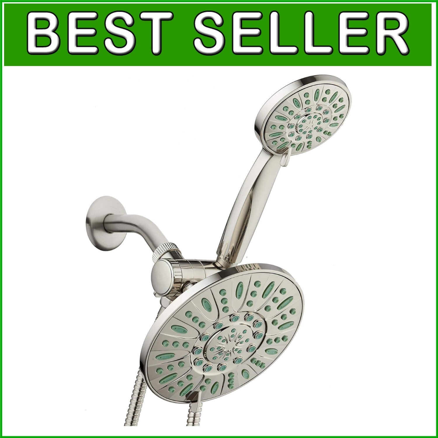 Eco-Friendly High-Pressure Rain Shower Combo with Lifetime Microban Protection