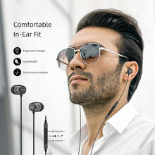 Load image into Gallery viewer, HiFi Stereo Wired Earbuds with Microphone - Elegant Black Noise Isolating Sound