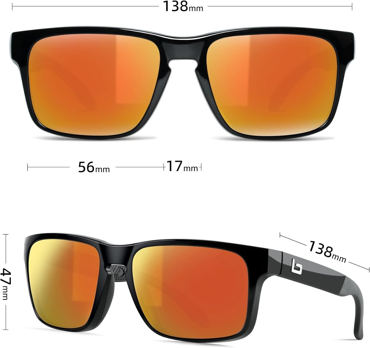 Stylish BNUS Polarized Sunglasses with Non-Varnish Nylon Frame & UV Protection