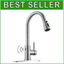 Load image into Gallery viewer, Touchless Kitchen Faucet with Pull Down Sprayer - Elegant Brushed Nickel Finish