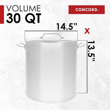 Load image into Gallery viewer, Commercial Quality 30 Quart Stainless Steel Stock Pot with Riveted Handles