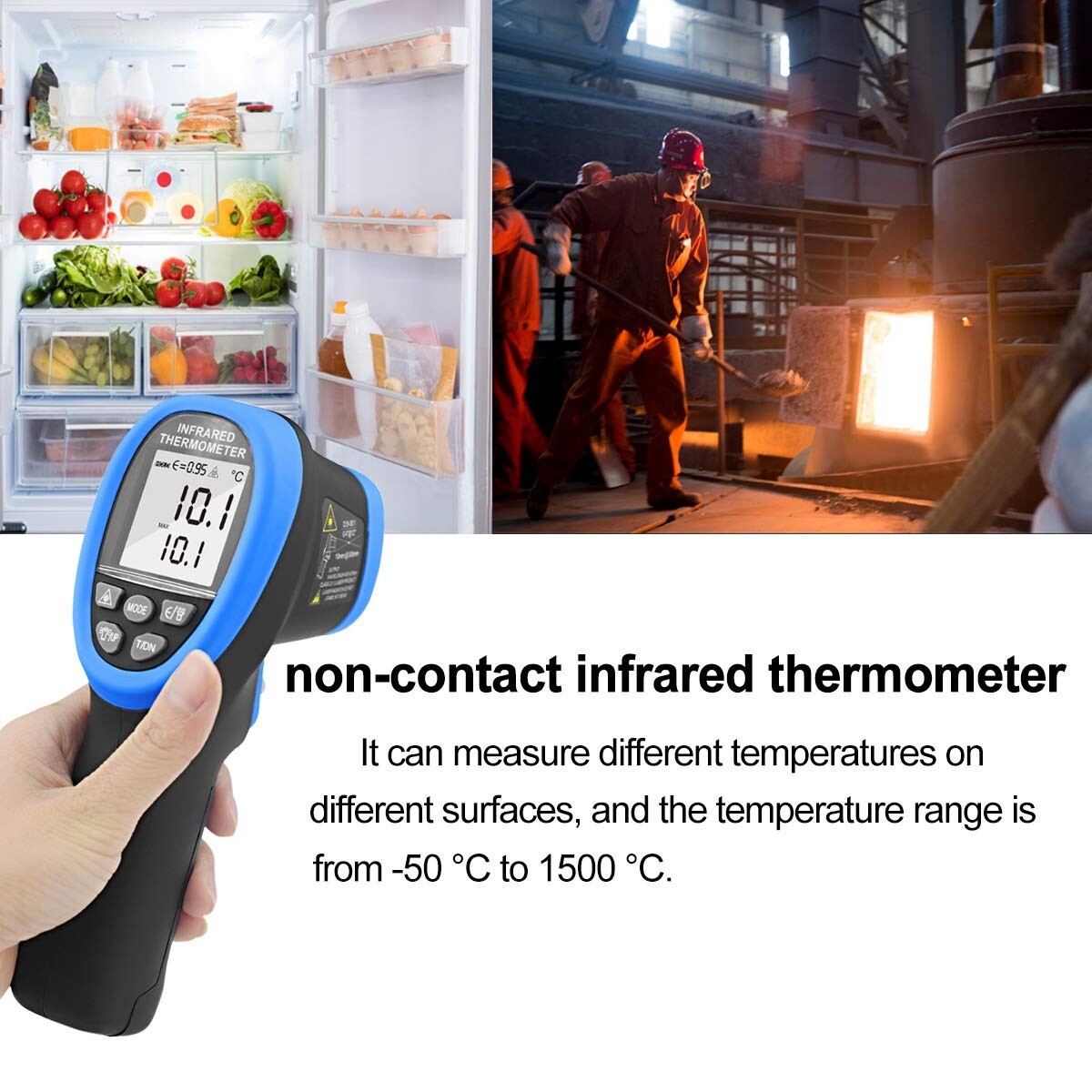 30:1 Distance Spot Ratio Laser Thermometer Gun -58℉ to 2732℉ Temperature Range